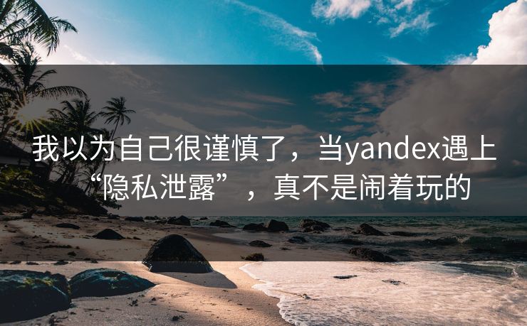 我以为自己很谨慎了，当yandex遇上“隐私泄露”，真不是闹着玩的